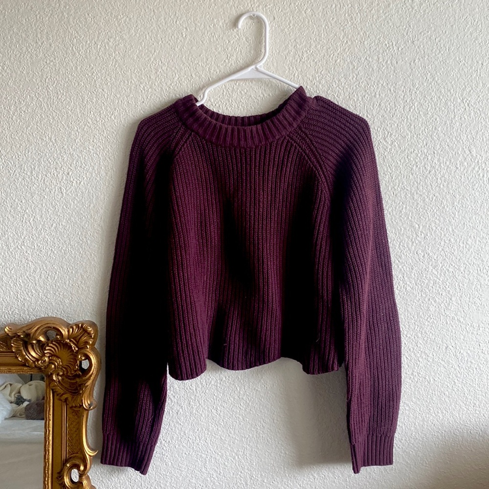 Burgundy Scallop Edge Pacsun Sweater